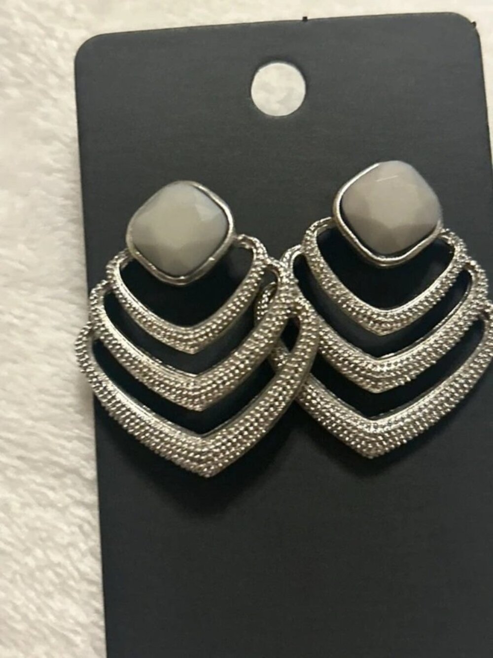 Vintage silver & gray tone earrings